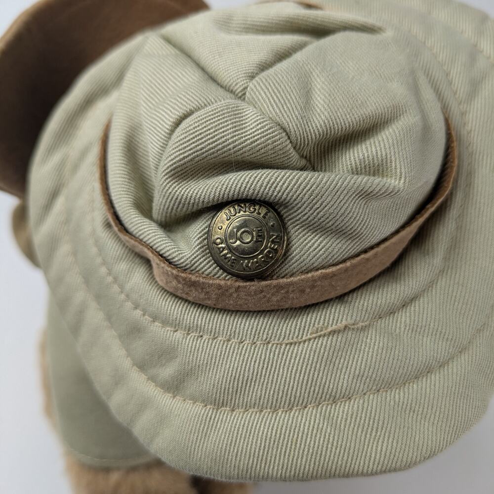 Jungle Joe Talking Brown Teddy Bear Plush Vintage Safari Friends 8" 1998 Hat - Picture 5 of 16